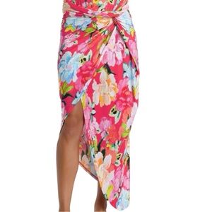 Sunshine 79 Floral Convertible Faux Wrap Skirt Sz S
